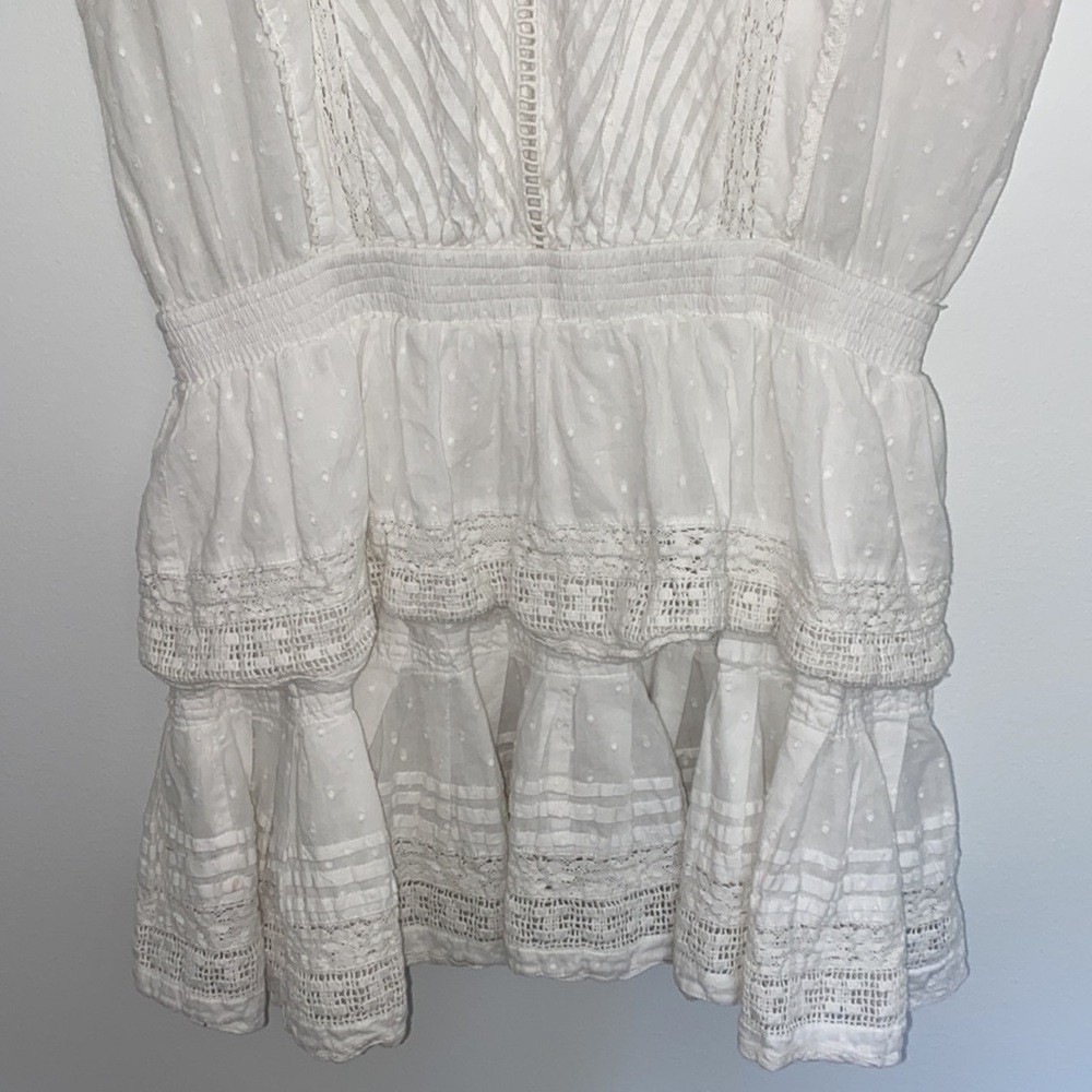 Maia Bergman Mery White Cotton Ruffle Mini Dress - Picture 8 of 14